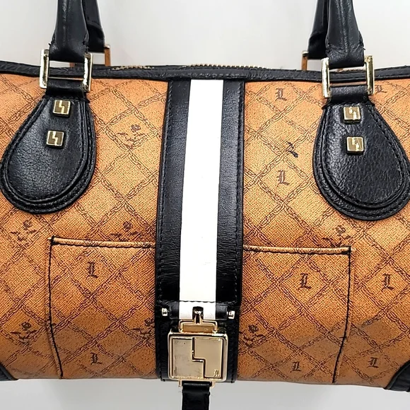LAMB 🐑Gwen Stefani Mandeville Monogram Leather Satchel Boston Speedy Doc…